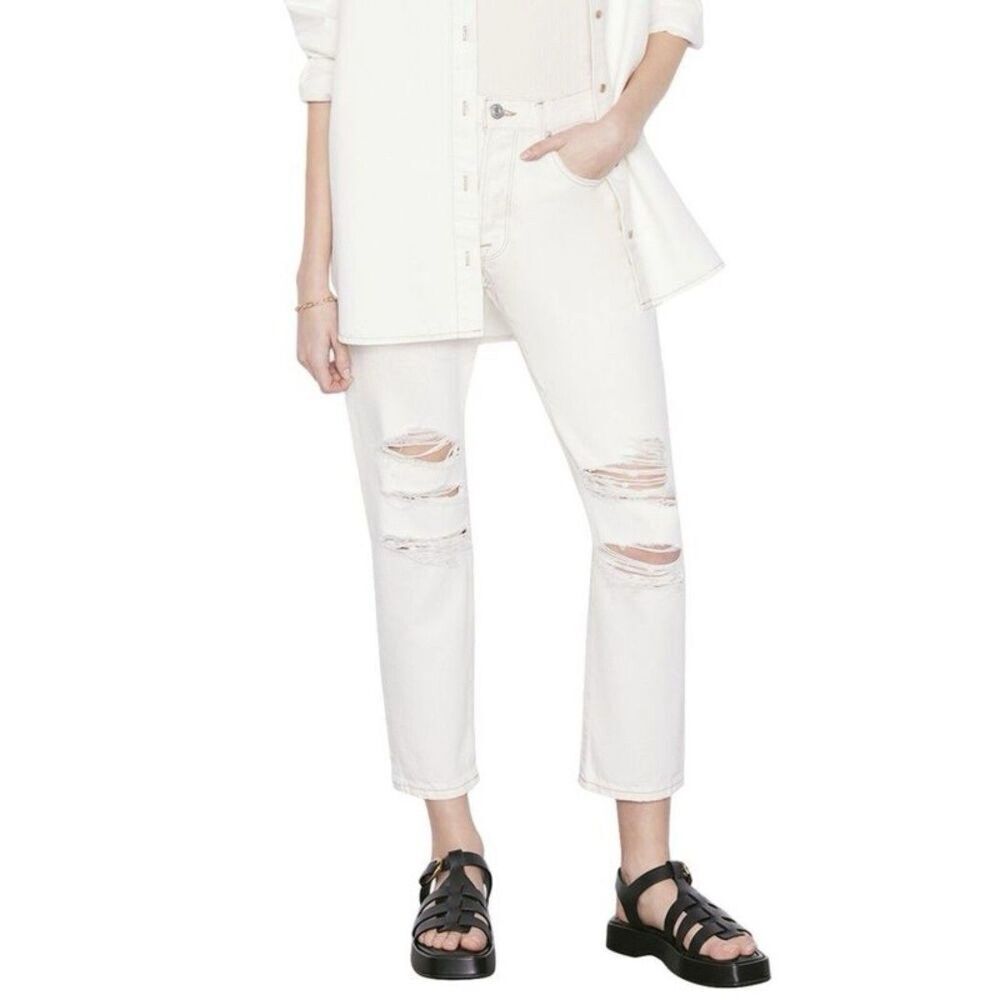 FRAME Le Original Straight Jeans In Off White Size 30